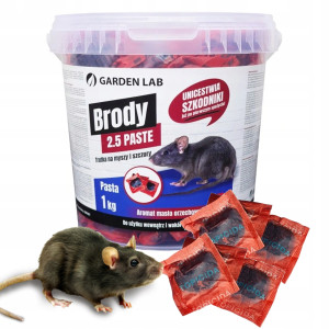 Mocna trutka brodifakum pasta przeciwko myszom szczurom na gryzonie 1 kg