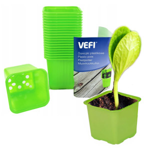 Vefi - doniczki kwadratowe 8cm - 20 szt zielone