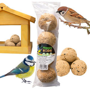 Happy birds - kule tłuszczowe w siatce - 4x90g