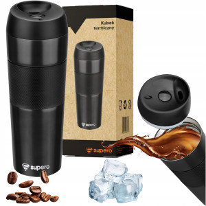 Supero - kubek termiczny czarny - 450ml