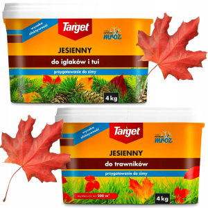 Nawóz jesienny do tui tuji tuje + do trawy trawnika 4kg + 4kg zestaw target