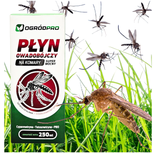 Ogródpro - mocny płyn oprysk komary w tym tygrysie cypermetryna pbo 250 ml