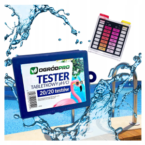 Ogródpro - chemia basen tester tabletkowy do ph chloru w wodzie basenie kwasomierz 20+20