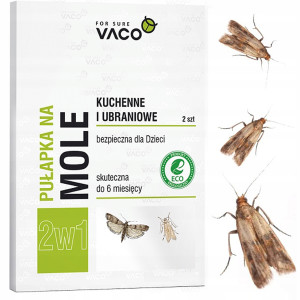 Vaco skuteczna mocna lep pułapka na mole spożywcze i ubraniowe 2w1 2szt