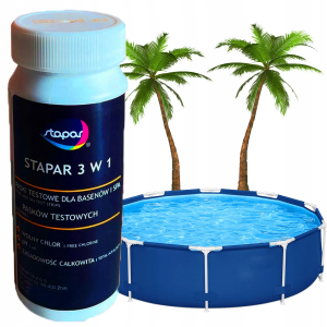 Stapar 3w1 paski testowe do basenu tester do wody ph chlor spa 20 sztuk