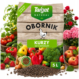 Obornik granulowany kurzy organiczny ekologiczny nawóz granulat 5l target