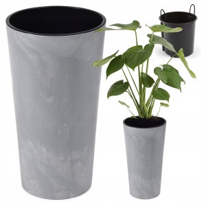 Lamela - doniczka donica osłonka lilia 30 recycled efekt betonu szary beton + wkład