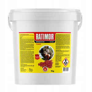 Ratimor trutka na szczury myszy gryzonie bromadiolone pellet granulat 4 kg