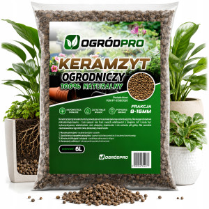 Keramzyt do doniczki dodatek do podłoża 8-16 mm drenaż na dno donicy 6l