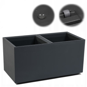 Lamela - donica skrzynia kwietnik na kółkach karo recycled 800x400 antracyt
