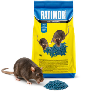 Ratimor brodifakum trutka na myszy i szczury trucizna sypka granulat niebieska 1kg