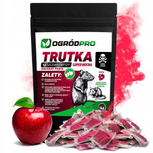 Mocna trutka pasta na myszy szczury gryzonie trucizna czerwona saszetki ogródpro escarat pasta 1kg