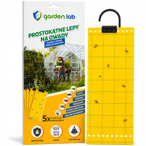 Lep do szklarni na mszyce ziemiórki muszki mączliki przędziorki z zawieszką garden lab 5szt