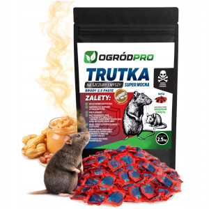 Trutka trucizna na szczury myszy gryzonie pasta mocny środek ogródpro - brody 2,5 pasta nieb-czer 2,5kg