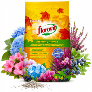 Nawóz jesienny do roślin kwaśnolubnych borówek amerykańskich hortensji florovit 5kg