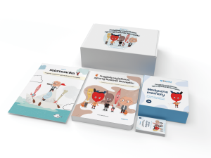 Biomedica Zestaw prezentowy dla dziecka - bajka, kolorowanka i gry edukacyjne. Przygody wyjątkowo zgranej Rodzinki Narządów