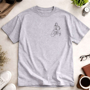 Koszulka z haftem lineart z Twojego zdjęcia XL Czarny Granatowy