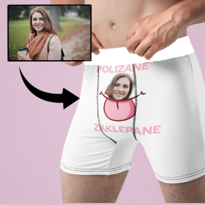 Fotoprezent Bokserki z twoją twarzą - Polizane zaklepane BIAŁE XXL