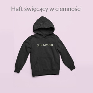 Bluza z haftem święcącym w ciemności data dla par L Granatowy