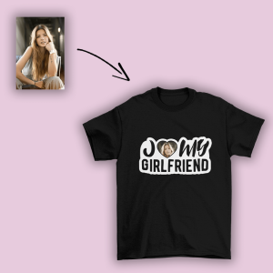 Personalizowana Koszulka z Twoją twarzą na prezent - I Love my Girlfriend XL