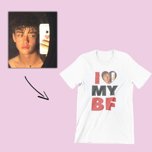 T shirt z twarzą - i love my Boyfriend XL