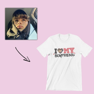 T shirt z twarzą na prezent - i love my BF M