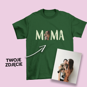 Personalizowana koszulka dla mamy ze zdjeciem - ziel XL