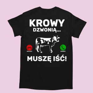 koszulka prezent dla rolnika krowy dzwonią XXL