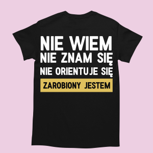 Koszulka śmieszny prezent nie wiem nie znam się XXL