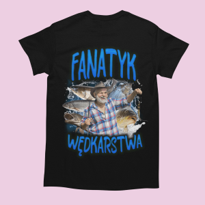 Koszulka bootleg - Fanatyk wędkarstwa dla wędkarza XXL Czarny