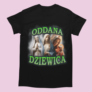 Koszulka bootleg - oddana dziewica maryjka XXL Czarny