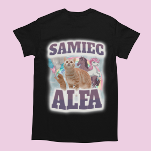 Koszulka bootleg - Samiec alfa z kotkami XXL Czarny