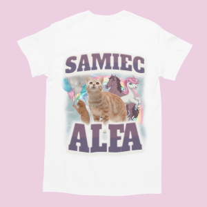 Koszulka bootleg - Samiec alfa z kotkami XXL Biały