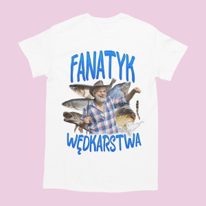 Koszulka bootleg - Fanatyk wędkarstwa dla wędkarza XXL Biały