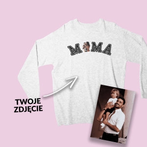 Pesonalizowany prezent bluza crewneck dla mamy ze zdjęciem koledżowe XL
