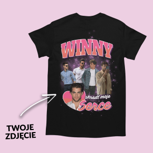 Koszulka vintage bootleg - Skradł Moje serce XXL Czarny