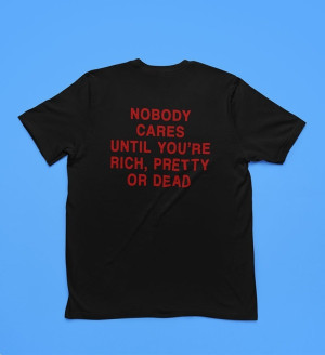 Czarna Koszulka nobody cares until you're rich XXL