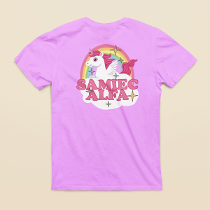 śmieszna Koszulka vintage - Samiec Alfa XXL Różowy
