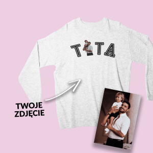 Pesonalizowany prezent bluza crewneck dla taty ze zdjęciem koledżowe XXL