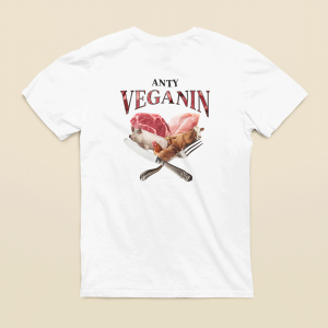 Tshirt koszulka na prezent - Anty Veganin XXL Biały