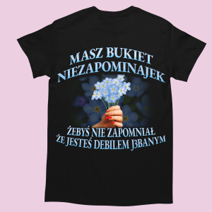 Koszulka na prezent - niezapominajki XXL Czarny