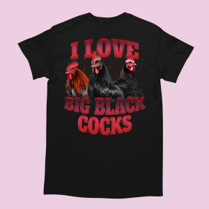 Bekowa Koszulka - i Love big black kogut XXL Czarny