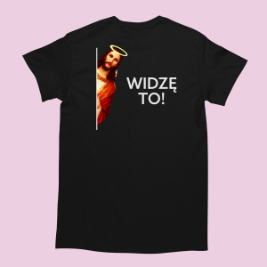 Bekowa śmieszna Koszulka z Jezusem - Widzę to XXL Czarny