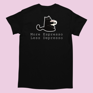 Koszulka śmieszna - Less depresso XXL Czarny