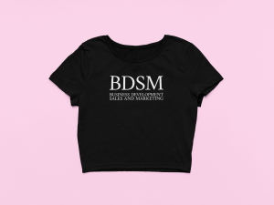 Koszulka Crop Top dla niej – BDSM czarny XL Czarny