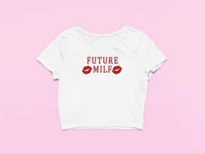 Koszulka Crop Top dla niej – Future Milf XXL Biały