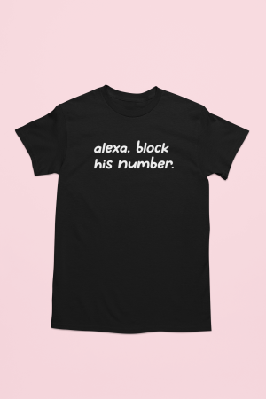 Śmieszna Koszulka dla kobiet - alexa block his number XXL Czarny