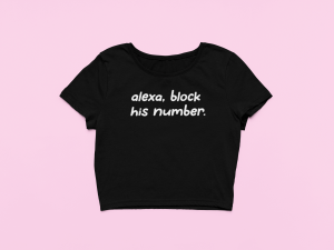Koszulka Crop Top dla niej – alexa block his number XXL Czarny