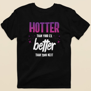 Śmieszna koszulka - hotter than your ex XXL Czarny