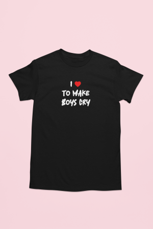 Śmieszna Koszulka dla kobiet - I love to make boys cry XXL Czarny